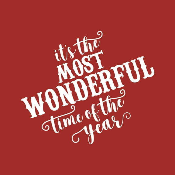 Vinyl Wall Art Decal - It’s The Most Wonderful Time of The Year - 23" x 27" - Christmas Seasonal Holiday Sticker - Indoor Outdoor Home Office Wall Window Bedroom Workplace Decals (23" x 27", Green)