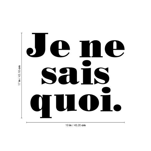 Vinyl Wall Art Decal - Je Ne Sais Quoi - 17" x 19" - Girly French Trendy Chic Fashion Quote For Home Bedroom Apartment Living Room Closet Retail Store Work Decor