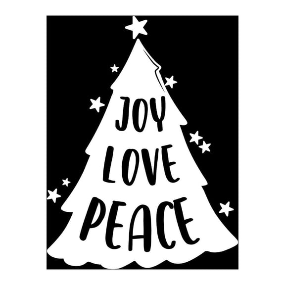 Vinyl Wall Art Decal - Joy Love Peace - 13" x 17" - Holiday Christmas Season Trendy Seasonal Quote Sticker For Home School Living Room Work Office Classroom Store Decor