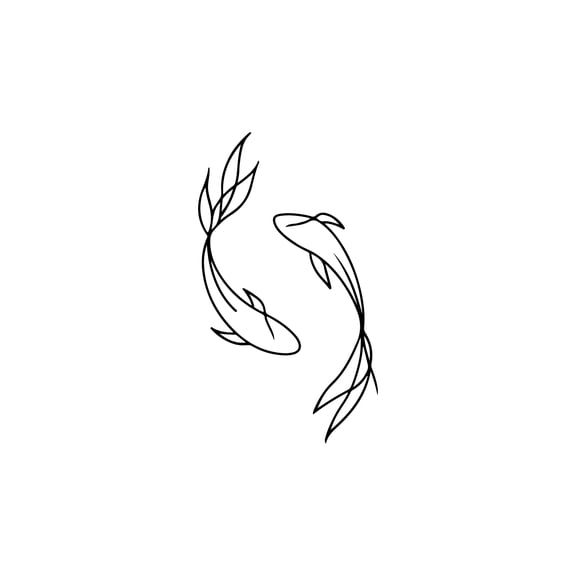 Vinyl Wall Art Decal - Koi Fish - 26" x 15" - Trendy Figure Minimalist Animal Design Sticker For Home Bedroom Mirror Living Room Work Office Window Decor