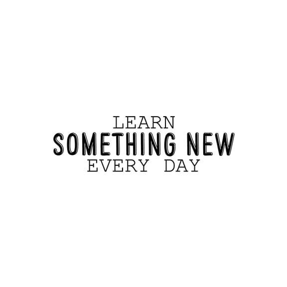 Vinyl Wall Art Decal - Learn Something New Every Day - 9" x 30" - Modern Fun Positive Classroom Quote Sticker For Home Living Room Playroom School Library Educational Decor