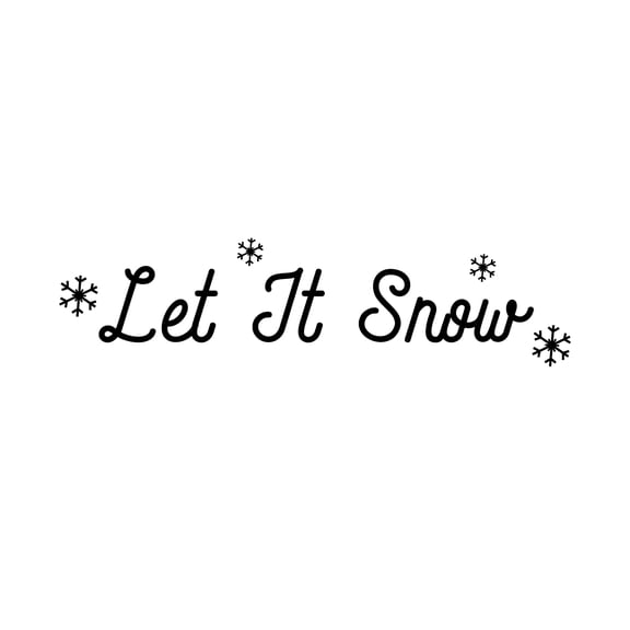Vinyl Wall Art Decal - Let It Snow Snowflakes - 6" x 23" - Christmas Holiday Seasonal Decoration Sticker - Indoor Outdoor Home Office Wall Door Window Bedroom Workplace Decor Decals (6" x 23", Black)