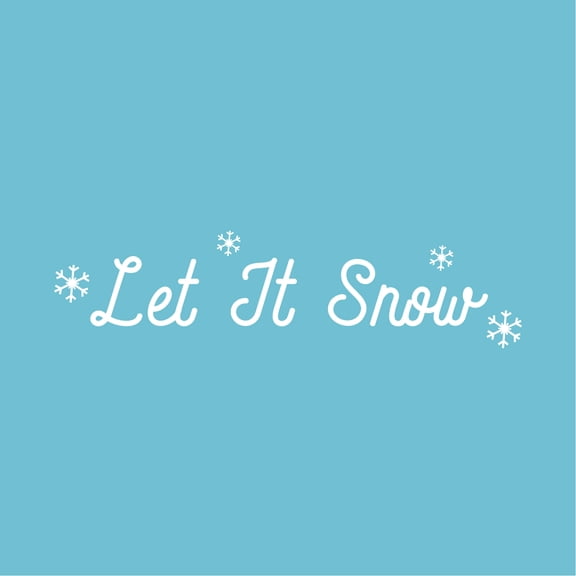 Vinyl Wall Art Decal - Let It Snow Snowflakes - 6" x 23" - Christmas Holiday Seasonal Decoration Sticker - Indoor Outdoor Home Office Wall Door Window Bedroom Workplace Decor Decals (6" x 23", Black)