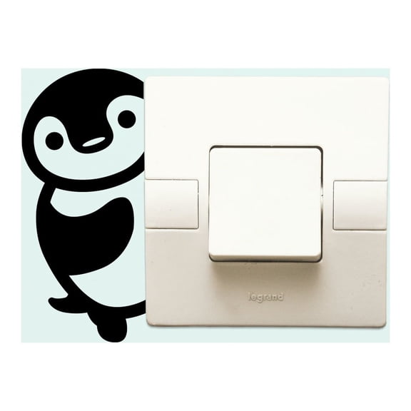 Vinyl Wall Art Decal - Little Penguin - 4.7" x 2" - Cute Animal Decor For Light Switch Window Mirror Luggage Car Bumper Laptop Computer Peel And Stick Skin Sticker Designs