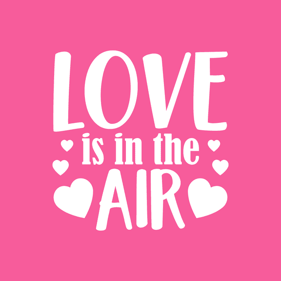 Vinyl Wall Art Decal - Love Is In The Air - 22.5" x 22" - Trendy Cute Artistic Heart Shape Design For Home Storefront Coffee Shop Valentine's Day Couples Decor Sticker
