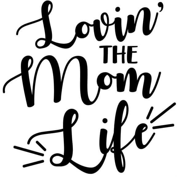 Vinyl Wall Art Decal - Loving The Mom Life - 22" x 22" - Trendy Chic Mother Love Quote For Home Apartment Bedroom Kitchen Living Room Entryway Closet Indoor Decoration