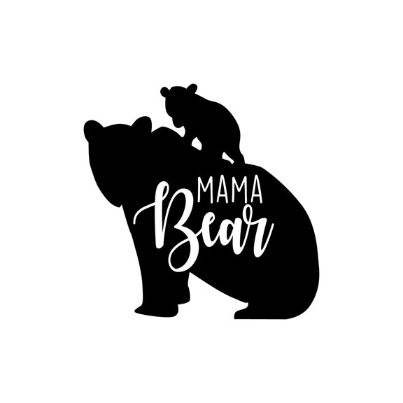 Vinyl Wall Art Decal - Mama Bear - 6" x 6" - Cute Animal Bear Design Modern Quote Sticker For Trucks Bumper Minivan Cars Window Kids In Family Laptop Decor
