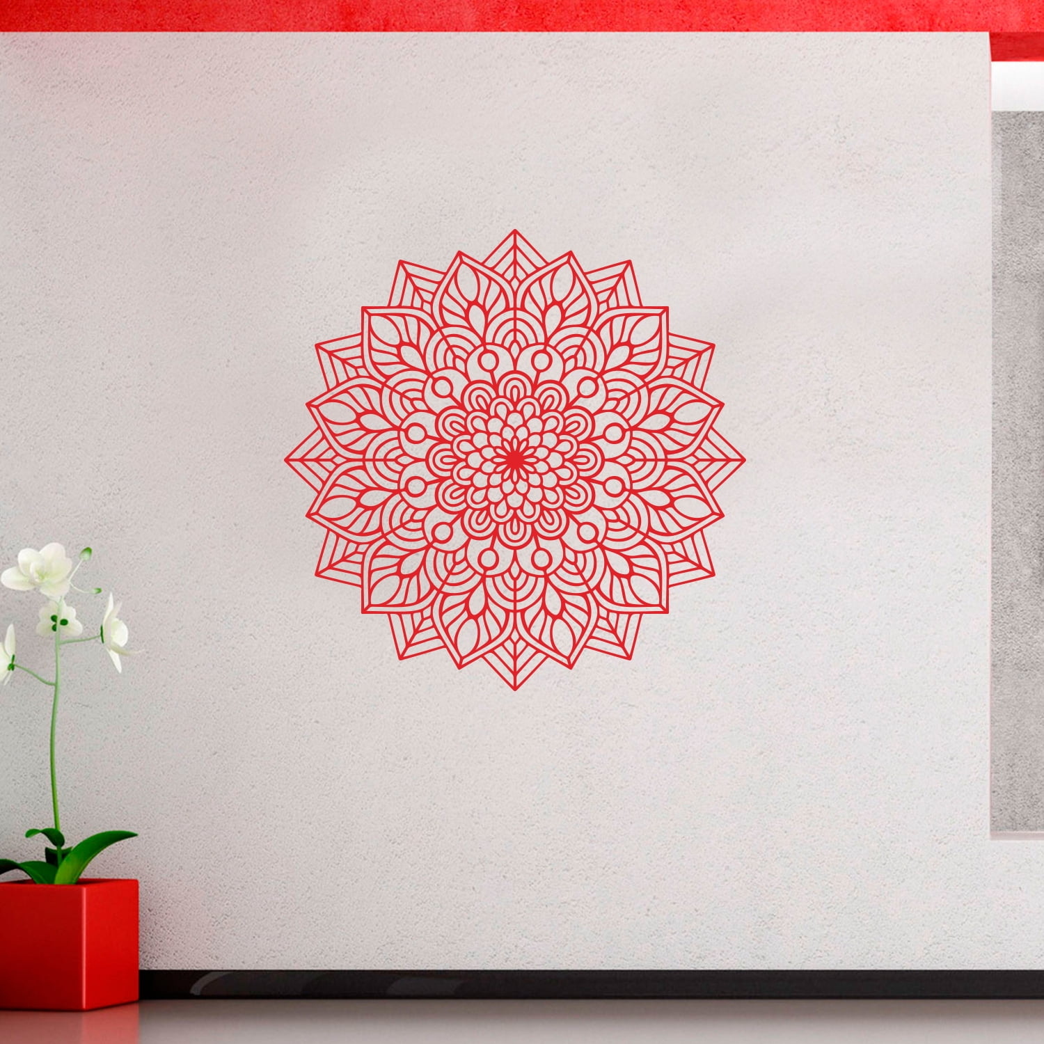 Vinyl Wall Art Decal - Mandala Figure - 23" x 23" - Adhesive Vinyl ...