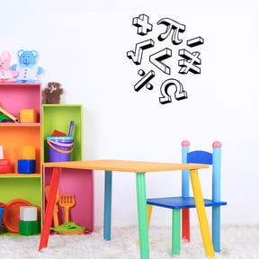Vinyl Wall Art Decal - Math Signs - 20" x 17" - Trendy Motivational Educational Back to School Design Sticker For Classroom Kids Room Home Kindergarten Funny Playroom Preschool Decor