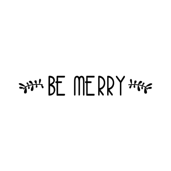Vinyl Wall Art Decal - Be Merry - 4" x 30" - Christmas Seasonal Holiday Decor Sticker - Inspirational Indoor Outdoor Home Office Wall Door Window Bedroom Workplace Decals (4" x 30", Black)