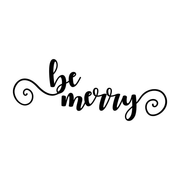 Vinyl Wall Art Decal - Be Merry - 9" x 22.5" - Cursive Christmas Seasonal Holiday Decoration Sticker - Indoor Outdoor Home Office Wall Window Door Decoration Adhesive Decals (9" x 22.5", Red)
