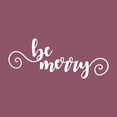 thumbnail image 1 of Vinyl Wall Art Decal - Be Merry - 9" x 22.5" - Cursive Christmas Seasonal Holiday Decoration Sticker - Indoor Outdoor Home Office Wall Window Door Decoration Adhesive Decals (9" x 22.5", Red), 1 of 4