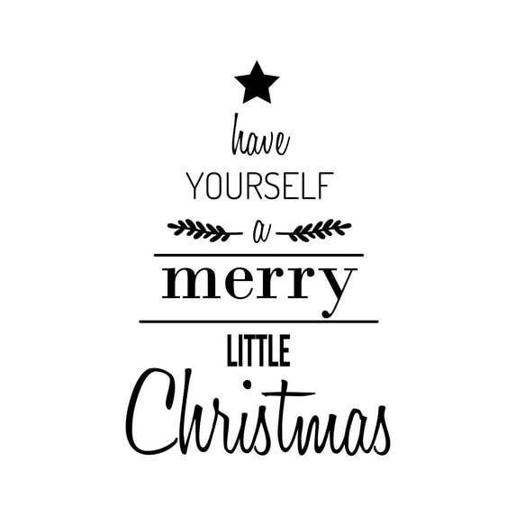 Vinyl Wall Art Decal - Have Yourself A Merry Little Christmas - 34" x 23" - Christmas Seasonal Holiday Sticker - Home Wall Door Window Bedroom Living Room Office Workplace Decals