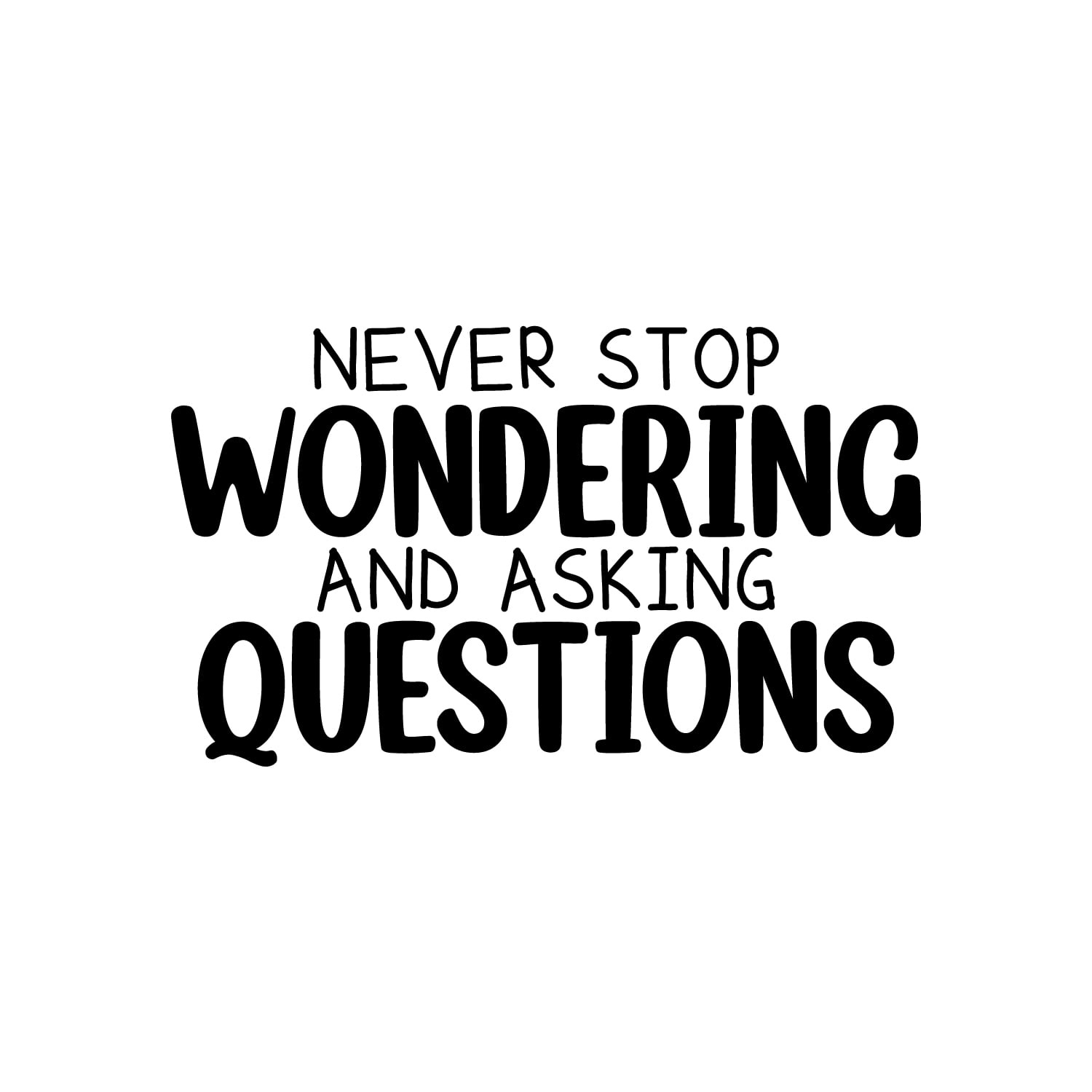Vinyl Wall Art Decal - Never Stop Wondering And Asking Questions - 17 ...