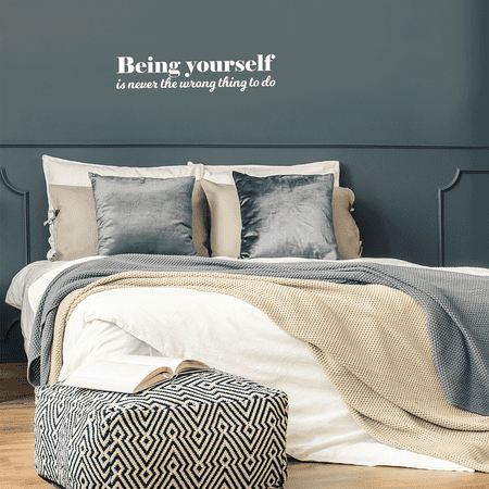 Vinyl Wall Art Decal - Being Yourself Is Never The Wrong Thing To Do - 8" x 35" - Modern Inspirational Quote For Home Living Room Bedroom Office Decoration Sticker