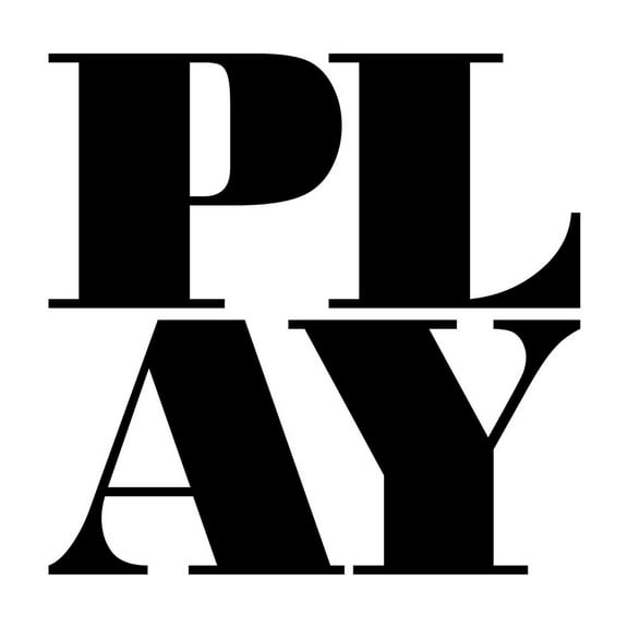 Vinyl Wall Art Decal - PLAY - 33" x 34" - Trendy Inspirational Minimalist Fun Sticker For Gamers Boys Girls Bedroom Playroom Living Room Gamer Room Daycare Nursery Office Coffee Shop Decor (Black)