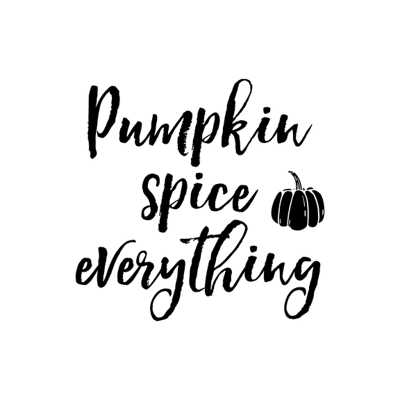 Vinyl Wall Art Decal - Pumpkin Spice Everything - 22" x 23" - Modern Funny Cute Halloween Season Cursive Quote Sticker for Entryway Living Room Coffee Shop Store Office Window Doors Spooky Decor