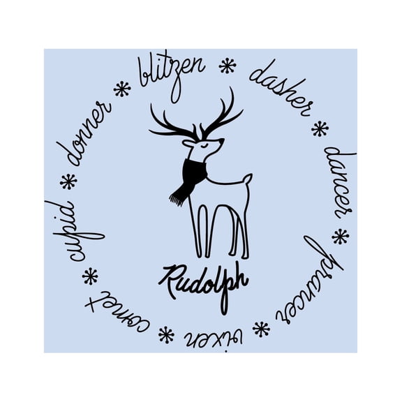 Vinyl Wall Art Decal - Reindeer Names - 16" x 16" - Holiday Christmas Season Trendy Seasonal Quote Sticker For Home School Living Room Work Office Classroom Store Decor
