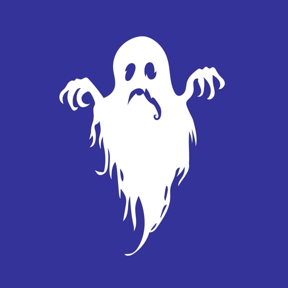 Vinyl Wall Art Decal - Sad Ghost - 27" x 20" - Fun Spooky Halloween Seasonal Movie Props Sticker - Kids Teens Adults Indoor Outdoor Wall Door Window Living Room Office Décor