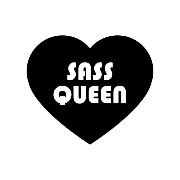 Vinyl Wall Art Decal - Sass Queen - 3.5" x 4" - Cute Trendy Inspirational Positive Girly Quote Sticker For Woman Girls Bedroom Closet Living Room Office Coffee Shop Feminine Decor