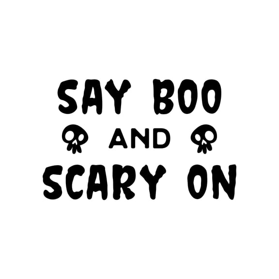 Vinyl Wall Art Decal - Say Boo And Scary On - 17" x 27" - Trendy Fun Halloween Humorous Quote Sticker For Living Room Windows Doors Storefront Coffee Shop Office Spooky Decor