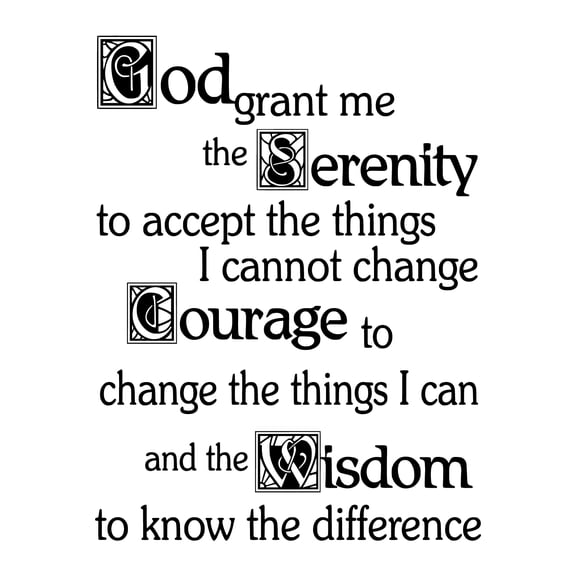 Vinyl Wall Art Decal - Serenity Prayer - 22" x 30 Decoration Vinyl Sticker