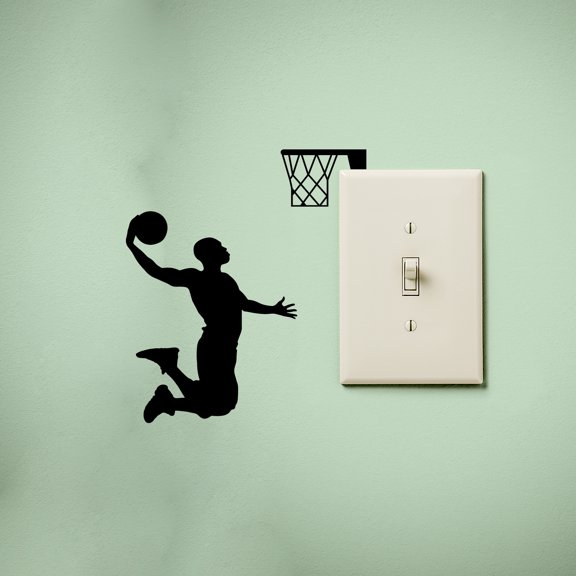 Vinyl Wall Art Decal - Slam Dunk Basketball - 5.1" x 4.3" - Trendy Sports Positive Fun Cool Design Sticker For Home Office Light Switch's Laptops Notebook Car Windows Bumpers Sport Bar Decor