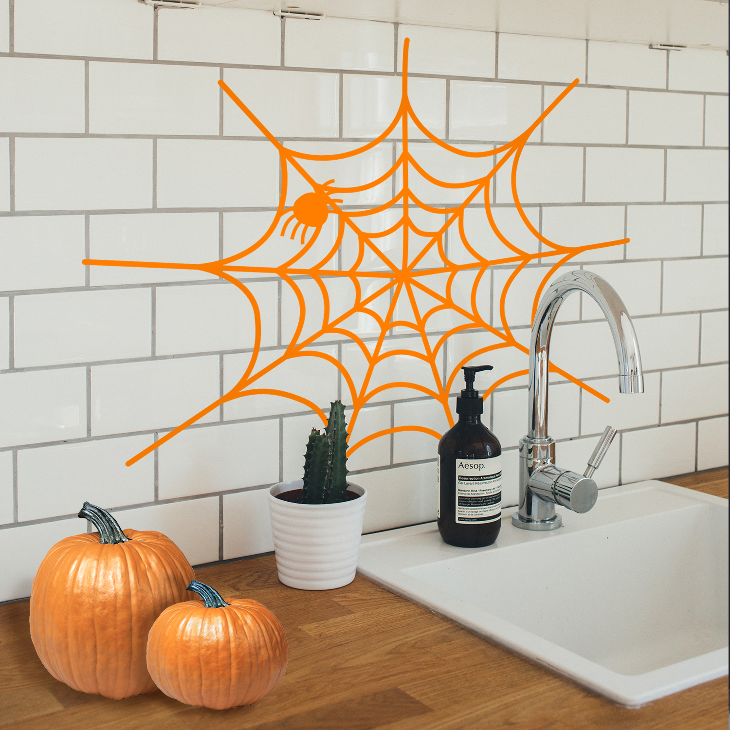 Vinyl Wall Art Decal - Spiderweb - 20" x 22.5" - Fun Halloween Web ...