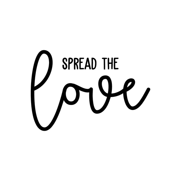 Vinyl Wall Art Decal - Spread The Love - 15" x 22" - Trendy Inspirational Quote For Home Storefront Coffee Shop Couples Valentine's Day Decor Sticker
