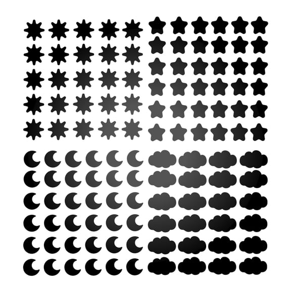 Vinyl Wall Art Decal - Sun moon star cloud pattern 21.20" x 19.89" - Cute Adhesive Sticker Minimal Design For Home Bedroom Kids Room Playroom Home School Classroom Decor