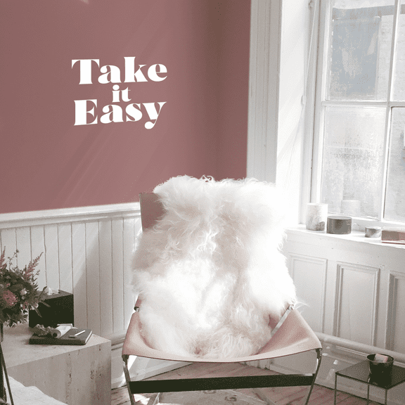 Vinyl Wall Art Decal - Take It Easy - 14" x 17" - Modern Inspirational Quote For Home Bedroom Living Room School Classroom Office Coffee Shop Decoration Sticker