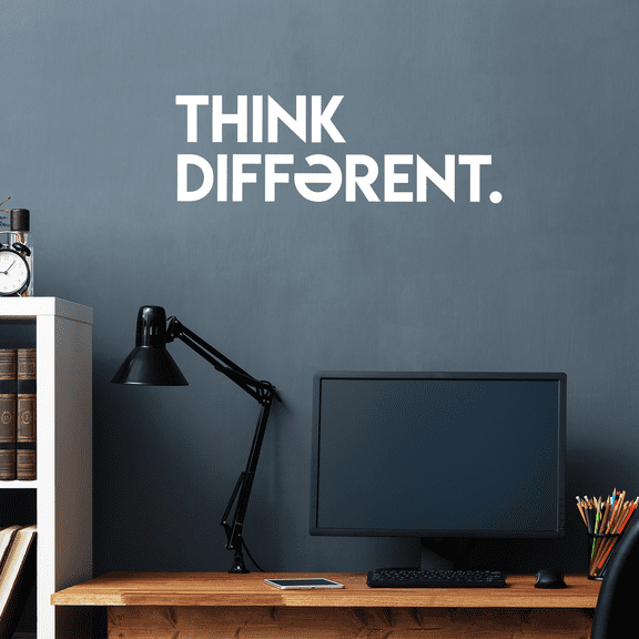 Vinyl Wall Art Decal - Think Different - 10" x 30" - Modern Minimalist Motivational Quote For Home Bedroom Living Room Office Workplace Business Decoration Sticker
