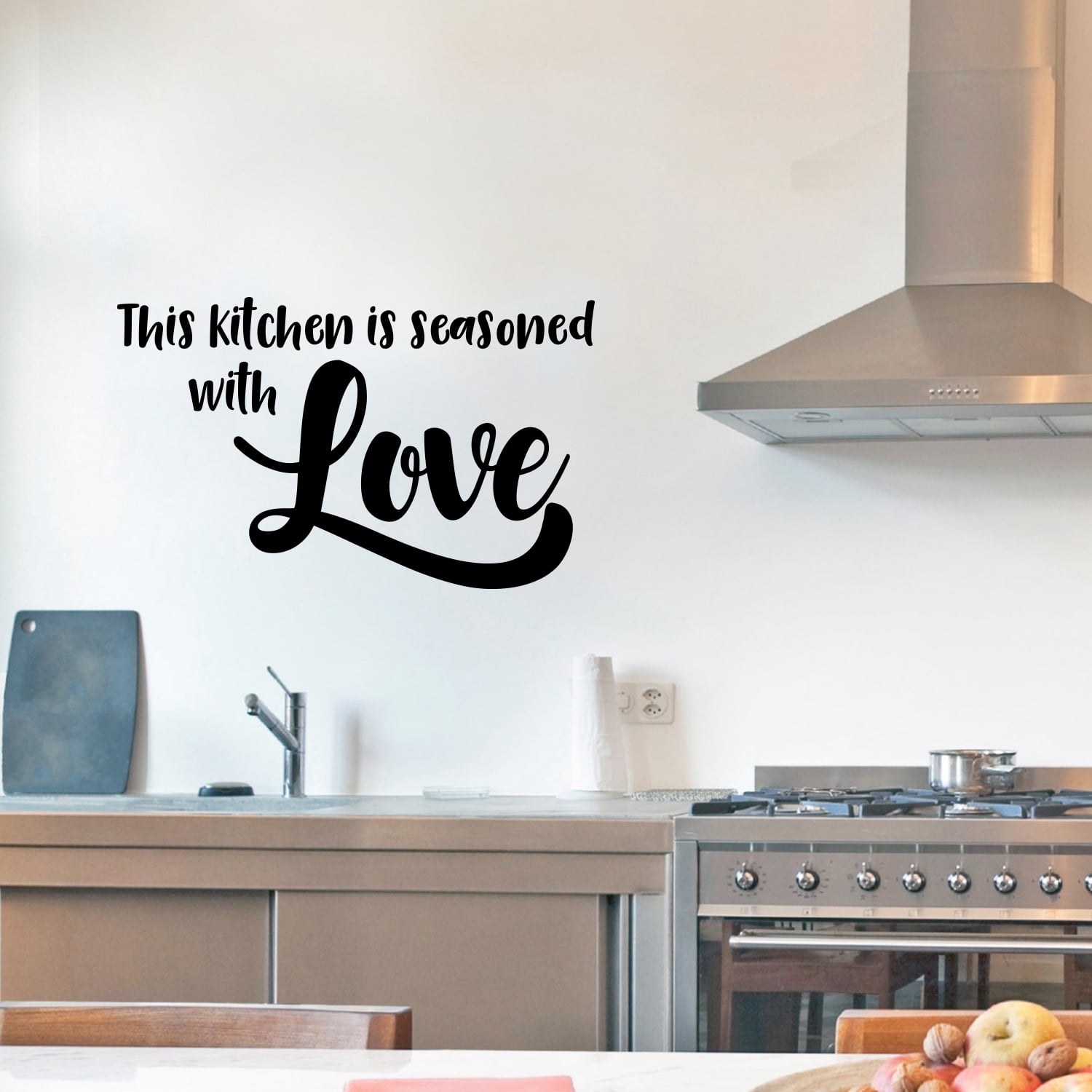 Vinyl Wall Art Decal - This Kitchen is Seasoned with Love - 14" x 23 ...