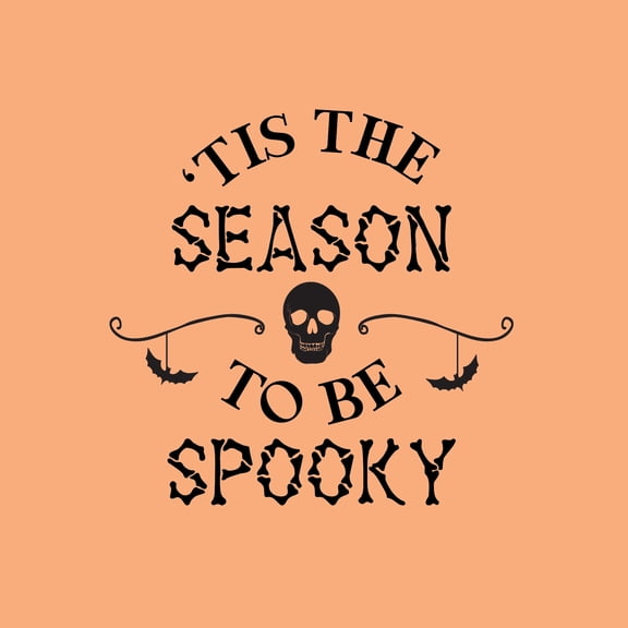 Vinyl Wall Art Decal - Tis This Season To Be Spooky - 20" x 20" - Skull Design Seasonal Halloween Quote Sticker For Entryway Storefront Office Living Room Scary Spooky Decor