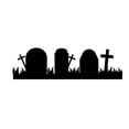 thumbnail image 1 of Vinyl Wall Art Decal - Tombstones - 23" x 80" - Spooky Halloween Season Decoration Sticker - Kids Teens Adults Indoor Outdoor Wall Door Living Room Bedroom Home Office Apartment Decor, 1 of 4