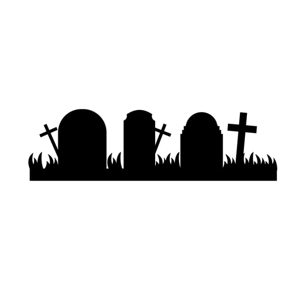Vinyl Wall Art Decal - Tombstones - 23" x 80" - Spooky Halloween Season Decoration Sticker - Kids Teens Adults Indoor Outdoor Wall Door Living Room Bedroom Home Office Apartment Decor