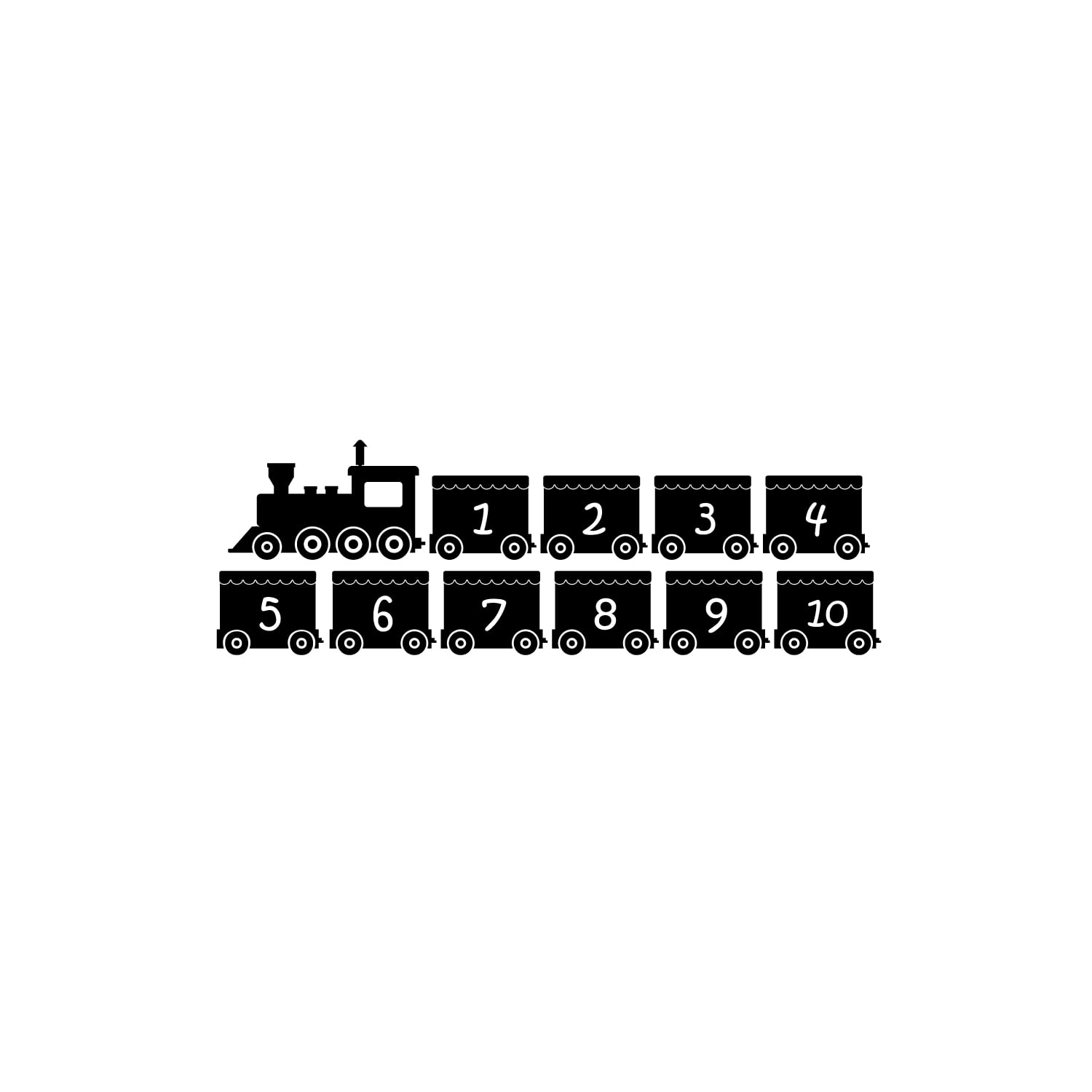 Vinyl Wall Art Decal - Train Numbers - 50
