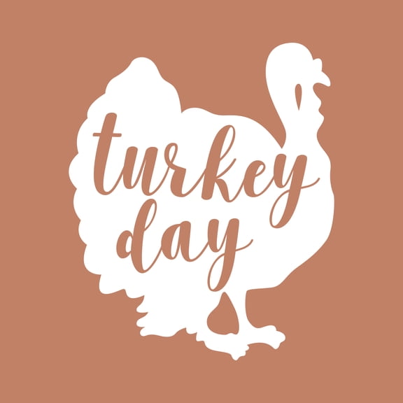 Vinyl Wall Art Decal - Turkey Day - 26" x 22" - Cute Trendy Thanksgiving Season Quote Fun Turkey Design Sticker For Home Kitchen Office Kitchenette Business Storefront Coffee Shop School Decor