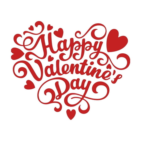 Vinyl Wall Art Decal - Valentine Heart - 22" x 18" - Modern Cute Quote Sticker Heart Shapes For Couples Friends Home Storefront Coffee Shop Valentine's Day Love Decor