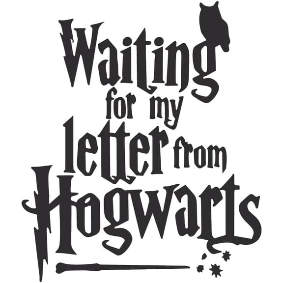 Vinyl Wall Art Decal - Waiting for My Letter from Hogwarts - 22" x 19" - Harry Potter Inspired Quote for Children's Little Kids Home Apartment Bedroom Nursery Playroom Daycare Decor