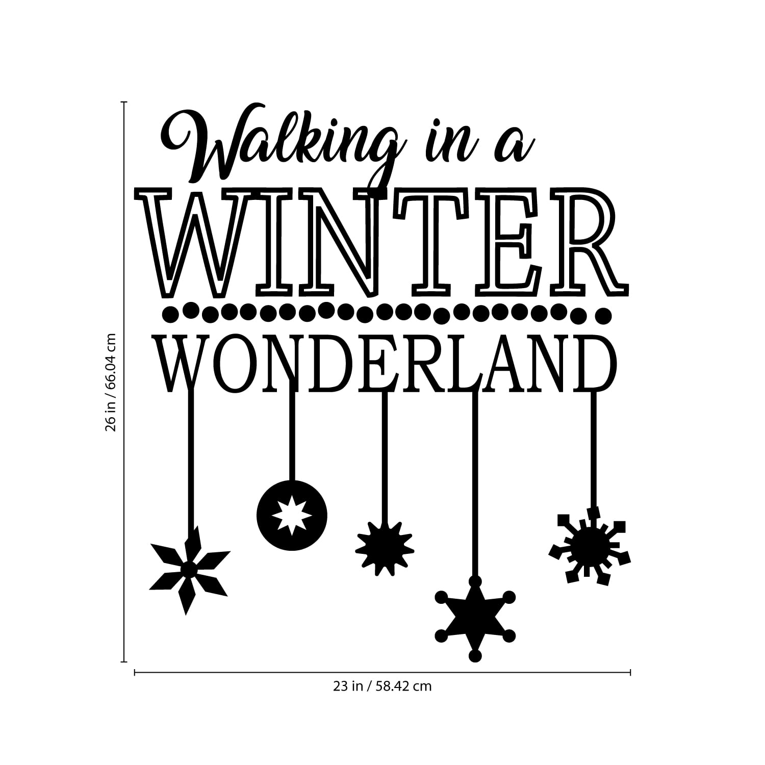 Vinyl Wall Art Decal Walking in A Winter Wonderland 26" x 23" Christmas Holiday Seasonal