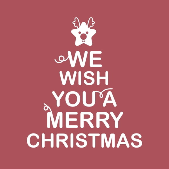 Vinyl Wall Art Decal - We Wish You A Merry Christmas - 26" x 23" - Christmas Holiday Seasonal Sticker - Home Apartment Office Wall Door Window Bedroom Workplace Decor Decals