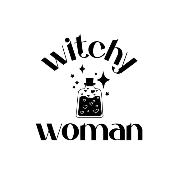 Vinyl Wall Art Decal - Witchy Woman - 12" x 12" - Witch Magic Poison Shape Seasonal Halloween Quote Sticker For Entryway Storefront Office Living Room Scary Spooky Decor