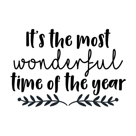 Vinyl Wall Art Decal - It's The Most Wonderful Time Of The Year - 17" x 25" - Trendy Christmas Song Quote For Home Living Room Front Door Coffee Shop Store Seasonal Decoration Sticker