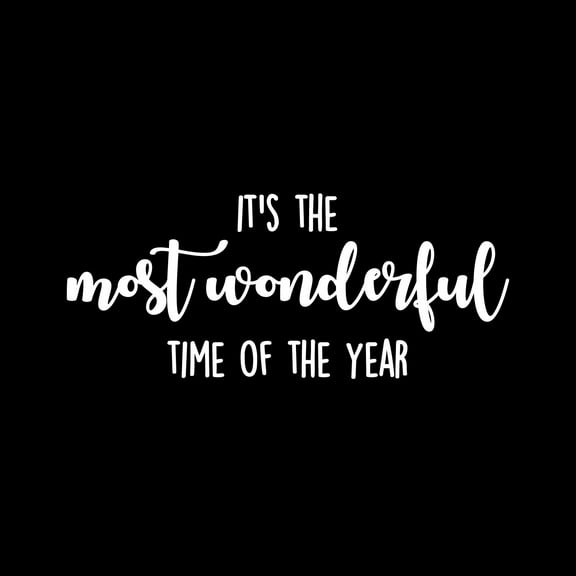Vinyl Wall Art Decal - It's The Most Wonderful Time Of The Year - 6" x 15" - Inspiring Lovely Christmas Season Quote Sticker For Home Living Room School Office Coffee Shop Holiday Decor