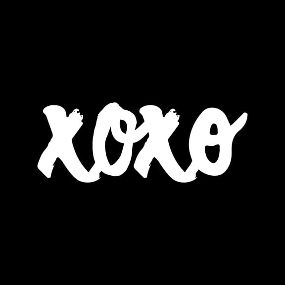 Vinyl Wall Art Decal - XOXO - 14" x 5.5" - Kisses & Hugs Modern Inspirational Quote Sticker For Couples Home Office Boyfriend Girlfriend Bedroom Valentine's Day Decor