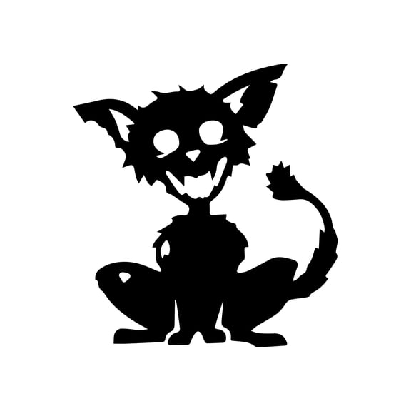 Vinyl Wall Art Decal - Zombie Cat - 23.5" x 22" - Halloween Party Seasonal Shape Design Sticker For Home Living Room Entryway Work Office Coffee Shop Store Window Spooky Decor