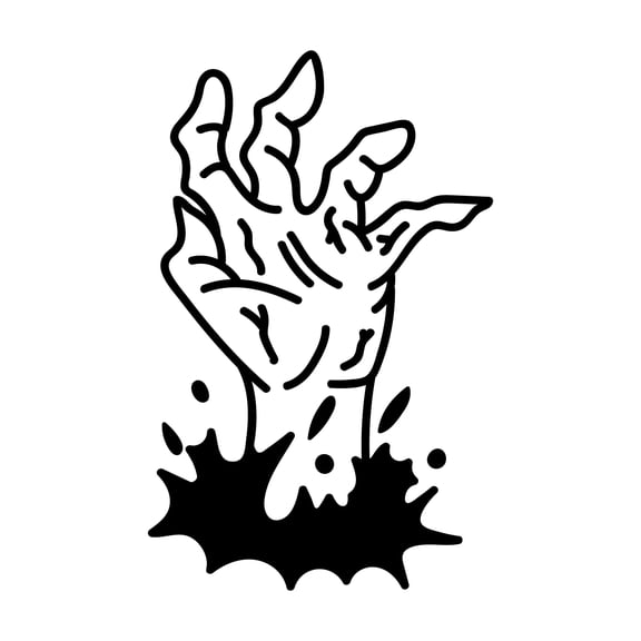 Vinyl Wall Art Decal - Zombie Hand - 31" x 20" - Fun Scary Halloween Seasonal Decoration Sticker - Teens Adults Indoor Outdoor Wall Door Window Living Room Bedroom Home Office Decor