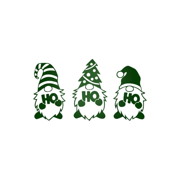 Vinyl Wall Art - HO HO HO Gnome Christmas - 23" x 13" - for Christmas Season Living Room, Dining Room, Window Decoration