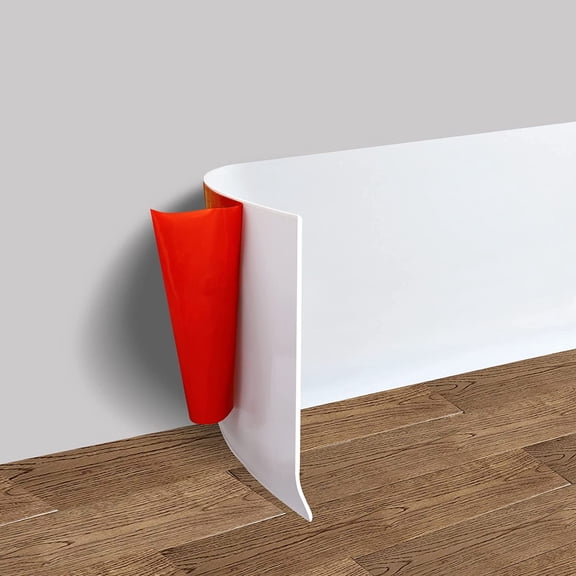 Vinyl Wall Base Baseboard Molding Trim 4" Flexible Self Adhesive Rubber Wall Base Moulding Trim Peel and Stick Design, 4 Inch x 60 Feet, White